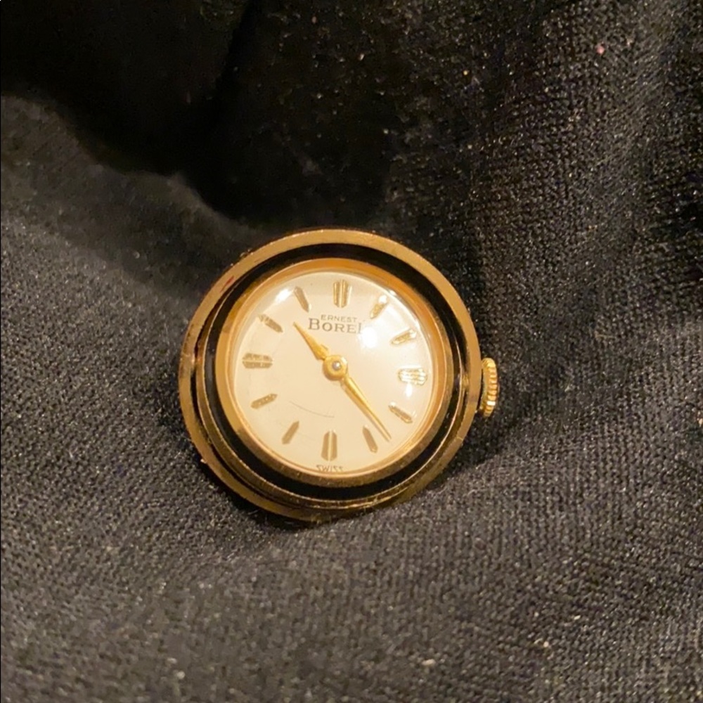 Ernest Borel Enamel Flip Top Ball Pendant Watch